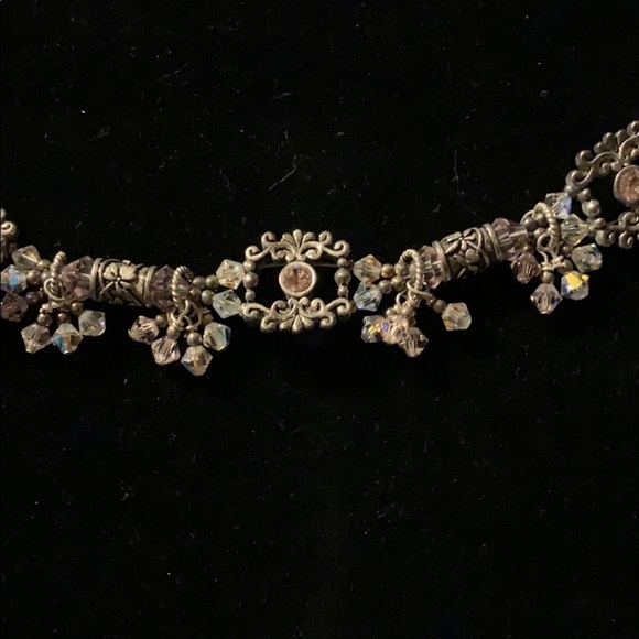 Handcrafted Lavender Crystal and Silver Bracelet - Picture 3 of 7